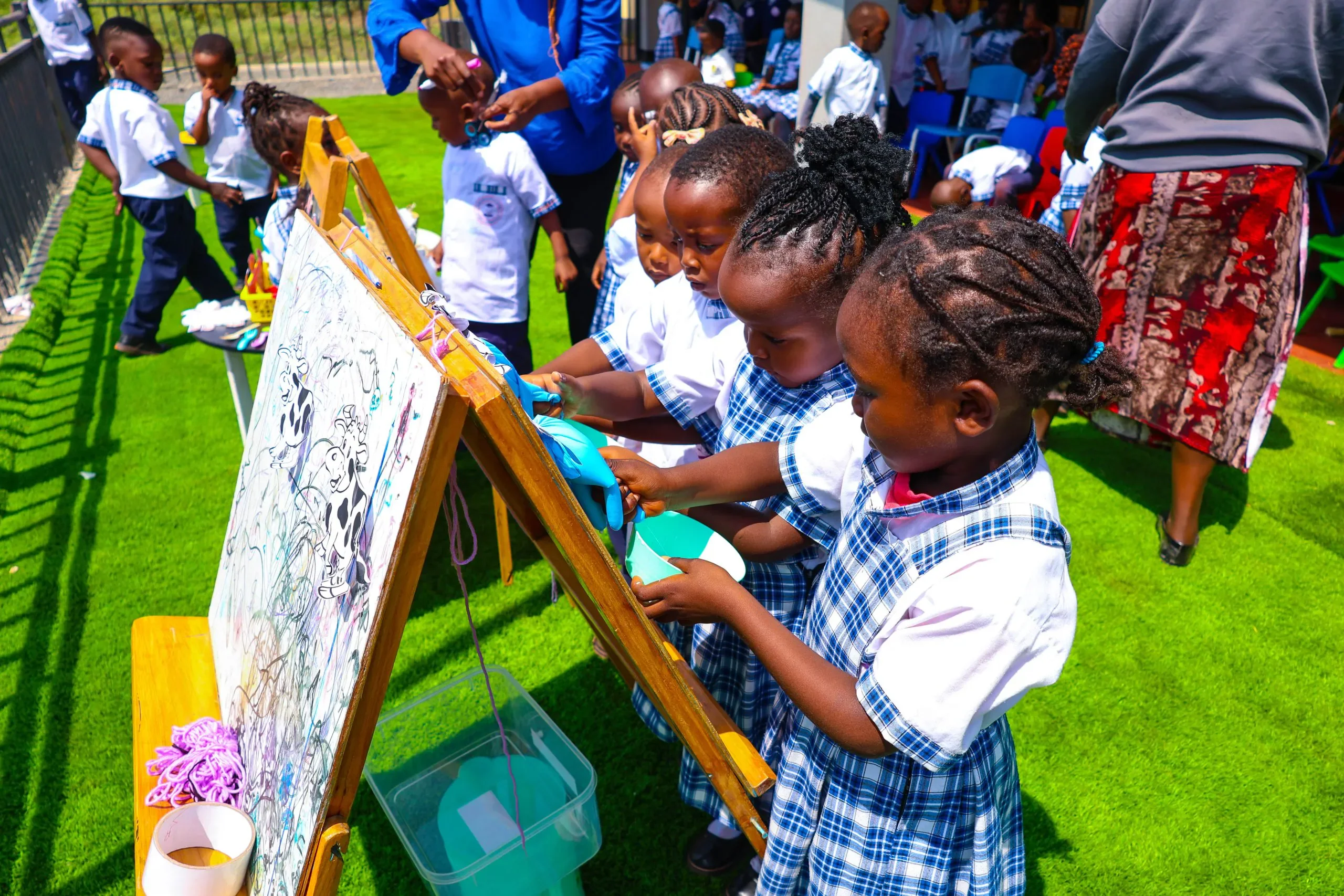 Montessori students participating in interactive outdoor learning at Kare Educational Centre